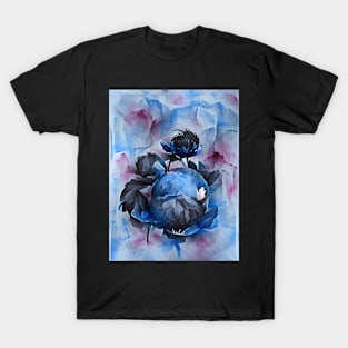 Abstract Blue Peonies T-Shirt